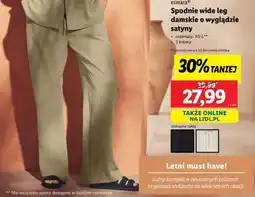 Lidl Spodnie wide leg damskie o wyglądzie satyny oferta