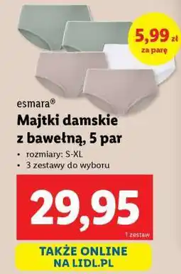 Lidl Majtki damskie z bawełną, 5 par oferta