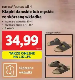 Lidl Klapki damskie lub męskie ze skórzaną wkładką oferta