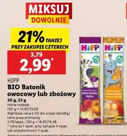 Lidl HIPP BIO Batonik owocowy lub zbożowy oferta