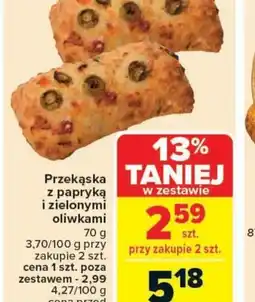 Carrefour Market Przekąska z papryką i zielonymi oliwkami oferta