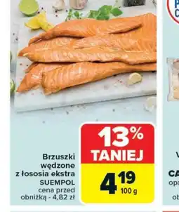 Carrefour Market Brzuszki wędzone z łososia ekstra Suempol oferta