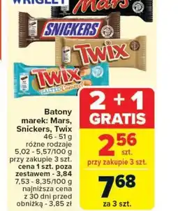 Carrefour Market Batony Mars, Snickers, Twix oferta