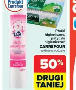 Carrefour Market Płatki higieniczne, patyczki higieniczne Carrefour oferta
