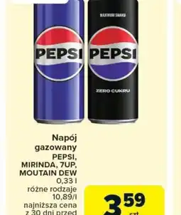 Carrefour Market Napój gazowany Pepsi, Mirinda, 7up, Mountain Dew oferta