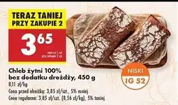 Biedronka Chleb żytni bez drożdży oferta