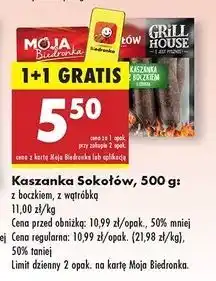 Biedronka Kaszanka z wątróbką i cebulką Sokołów Grill House oferta