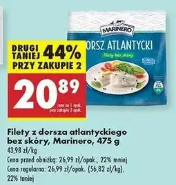 Biedronka Dorsz atlantycki filet bez skóry Marinero oferta