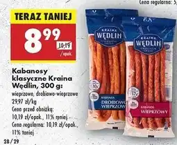 Biedronka Kabanosy wieprzowe Kraina Wędlin oferta
