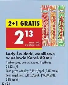 Biedronka Lody waniliowe w polewie sorbetowej pomarańczowej Koral Świderek oferta