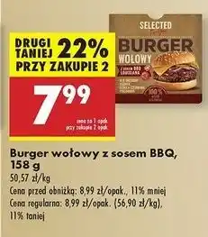 Biedronka Burger wołowy z sosem bbq Selected For You oferta