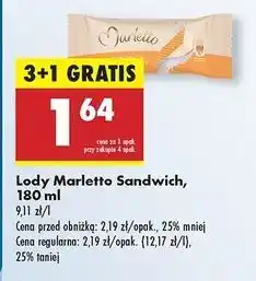 Biedronka Lody sandwich śmietankowy Marletto oferta