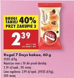 Biedronka Croissant z nadzieniem o smaku kakaowym 7 Days oferta
