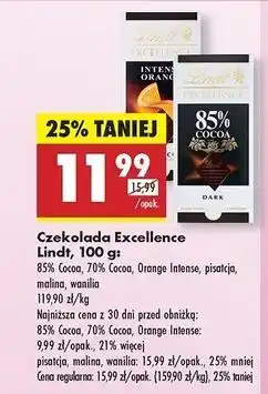 Biedronka Czekolada dark raspberry intense Lindt Excellence oferta