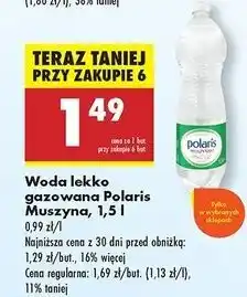 Biedronka Woda lekko gazowana Polaris Muszyński oferta