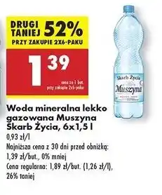 Biedronka Woda lekko gazowana Muszyna Skarb Życia oferta