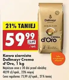 Biedronka Kawa ziarnista Dallmayr Crema d'Oro 1kg oferta