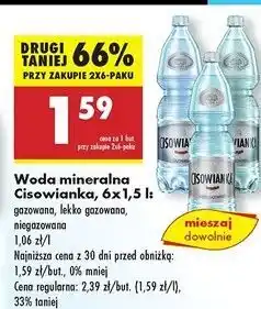 Biedronka Woda lekko gazowana Cisowianka oferta