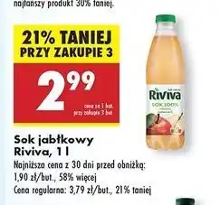 Biedronka Sok jabłkowy Riviva oferta