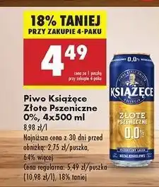 Biedronka Piwo Książęce Złote Pszeniczne 0.0% oferta