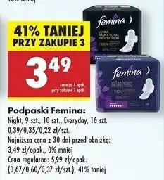 Biedronka Podpaski everyday Femina Ultra oferta