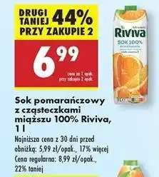 Biedronka Sok pomarańczowy z cząstkami owoców Riviva oferta