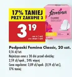 Biedronka Podpaski normal Femina Classic oferta