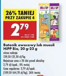 Biedronka Batonik jabłka-wanilia z maślanymi ciasteczkami Hipp oferta