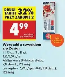 Biedronka Woreczki z zamkiem 3 l Zosia Samosia oferta