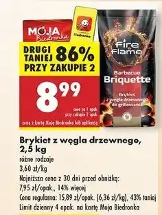 Biedronka Brykiet z węgla drzewnego Fire & Flame oferta