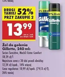 Biedronka Żel do golenia extra comfort Gillette Mach3 oferta