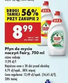 Biedronka Płyn do mycia naczyń teatree & mint Fairy Sensitive oferta