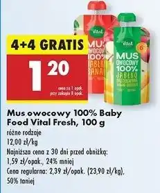 Biedronka Mus jabłko-banan Vital Fresh oferta