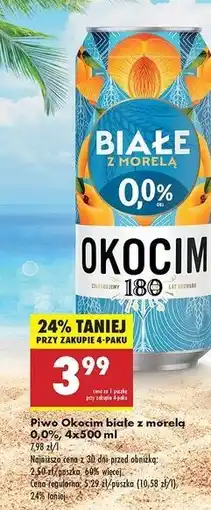 Biedronka Piwo Okocim Białe Z Morelą 0.0% oferta