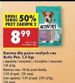Biedronka Karma dla psa z kurczakiem i warzywami małe rasy Activ Pet oferta
