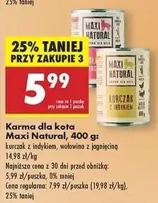 Biedronka Karma dla kota wołowina z jagnięciną Maxi Natural oferta