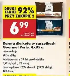 Biedronka Karma dla kota fileciki w sosie z indykiem + tuńczykiem kaczką jagnięciną Purina Gourmet Perle oferta