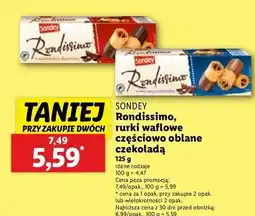 Lidl Ciastka rondissimo w deserowej czekoladzie Sondey oferta