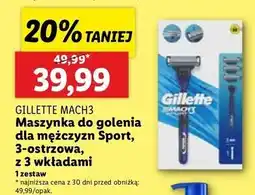 Lidl Maszynka do golenia + 3 wkłady Gillette Mach3 Sport oferta