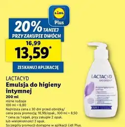 Lidl Emulsja do higieny intymnej łagodząca Lactacyd Femina oferta