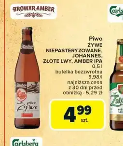 Carrefour Market Piwo Zywe Browar Amber oferta