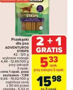 Carrefour Market Przekąski dla psa Adventuros Strips oferta