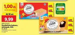 Lidl Lody Sandwiche lodowe, wielopak, XXL truskawkowo-waniliowo-kakaowe BON GELATI oferta