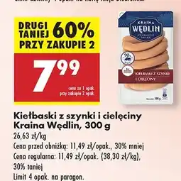 Biedronka Kiełbaski z szynki i cielęciny Kraina Wędlin oferta