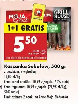 Biedronka Kaszanka Sokołów 1+1 GRATIS oferta