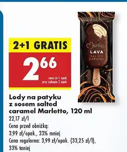Biedronka Lody na patyku z sosem salted caramel Marletto 2+1 GRATIS oferta