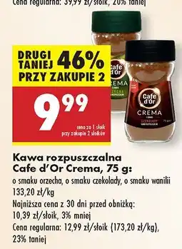 Biedronka Kawa rozpuszczalna Cafe d'Or Crema o smaku orzecha, czekolady lub wnilii oferta