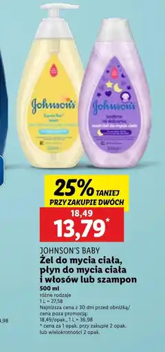 Lidl Płyn do mycia ciała Johnsons oferta