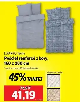 Lidl Komplet pościeli renforce 160 x 200 cm + 2 70 80 Livarno Home oferta