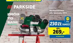 Lidl Piła taśmowa 20v Parkside oferta